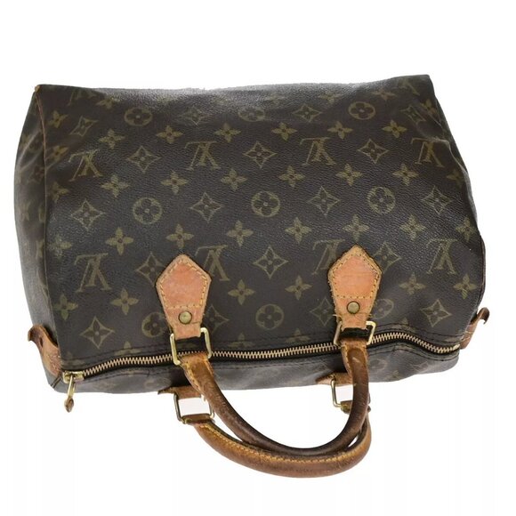 LOUIS VUITTON Speedy 30 Travel Hand Bag Monogram Leather Brown - Picture 2 of 16